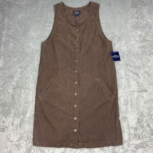 Vtg Sonoma Dress Womens M‎ Brown Corduroy Jumper Pinafore 90s Grunge Cottage NWT